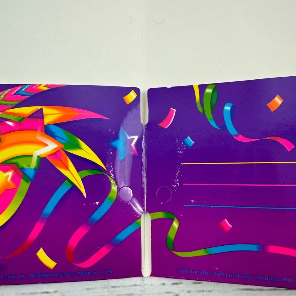 1990 Lisa Frank Rainbow Masquerade Wall Art Print - Vibrant Multicolor